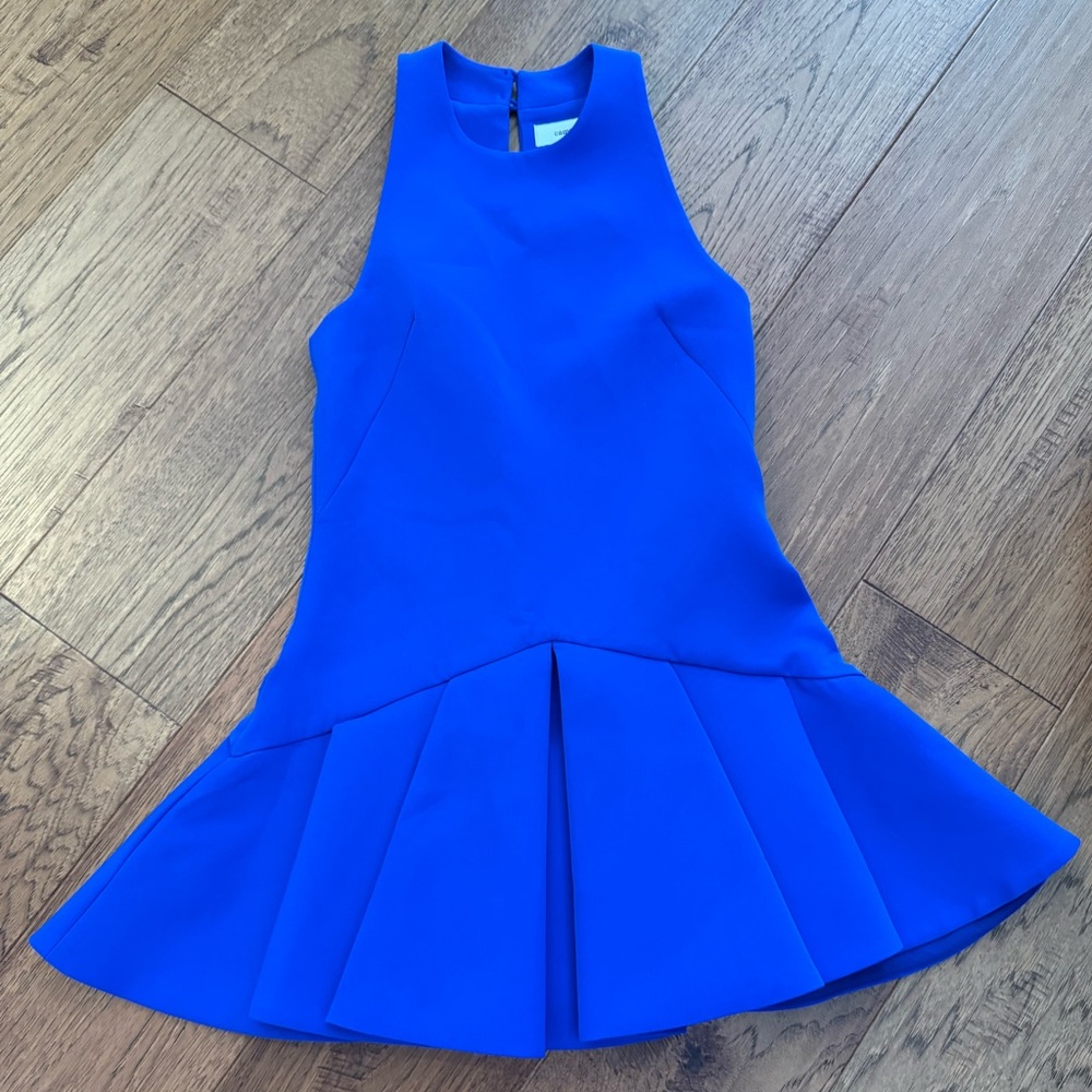 Royal blue drop waist mini dress